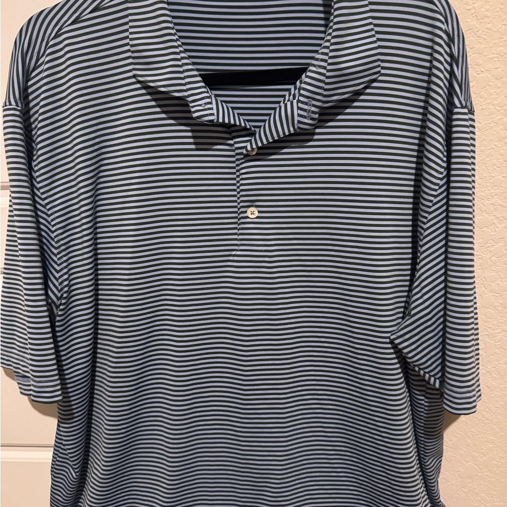 Blue and Black Relaxed Polo Jersey with Short Sleeves